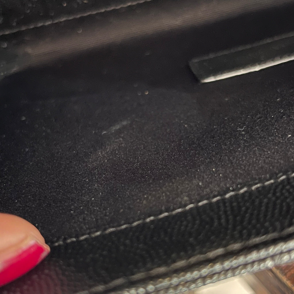 Saint Laurent Black Cassandre Matelassé Leather Clutch | Brand New |