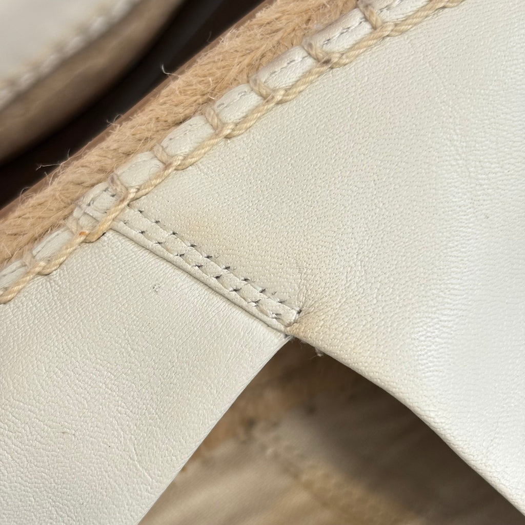 Tory Burch Off-White & Black Leather Espadrilles | Brand New |