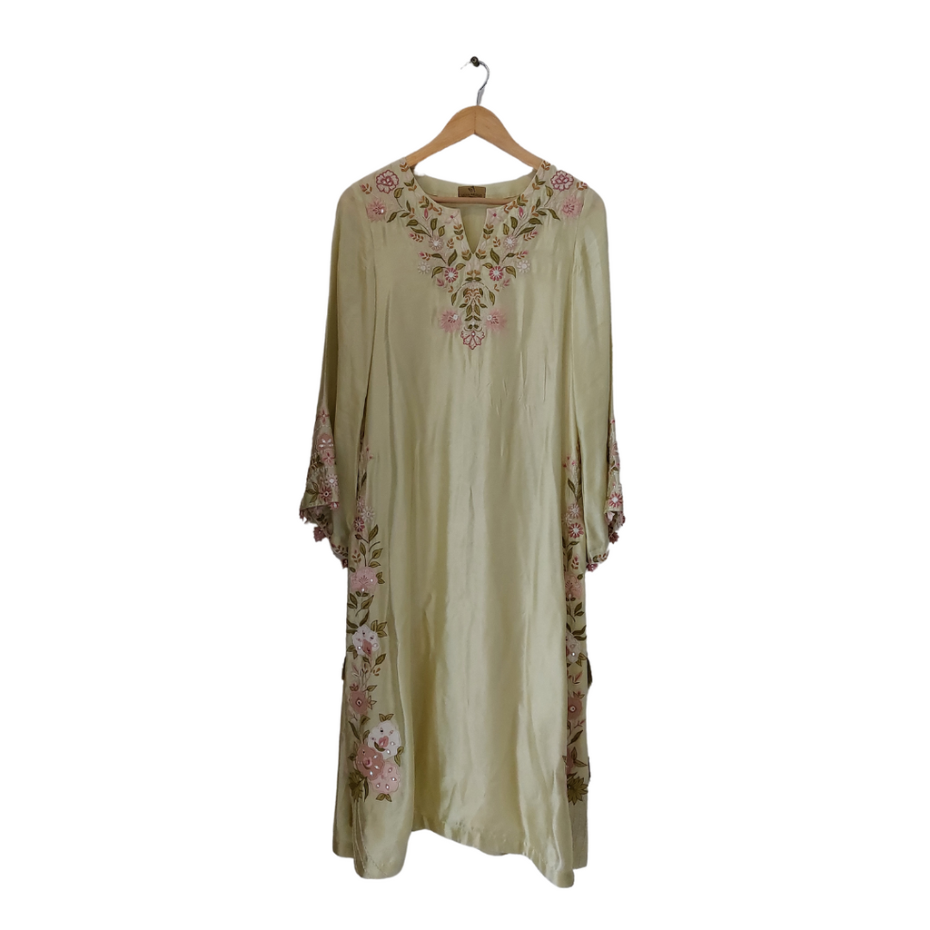 Amna Arshad Yellow Embroidered Silk Outfit (3 PCS) | Gently Used |
