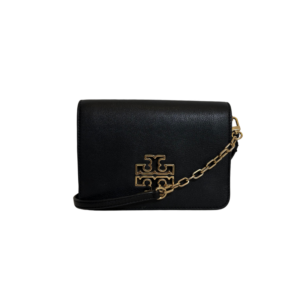 Tory Burch Black Leather Britten Combo Crossbody Bag | Pre Loved |