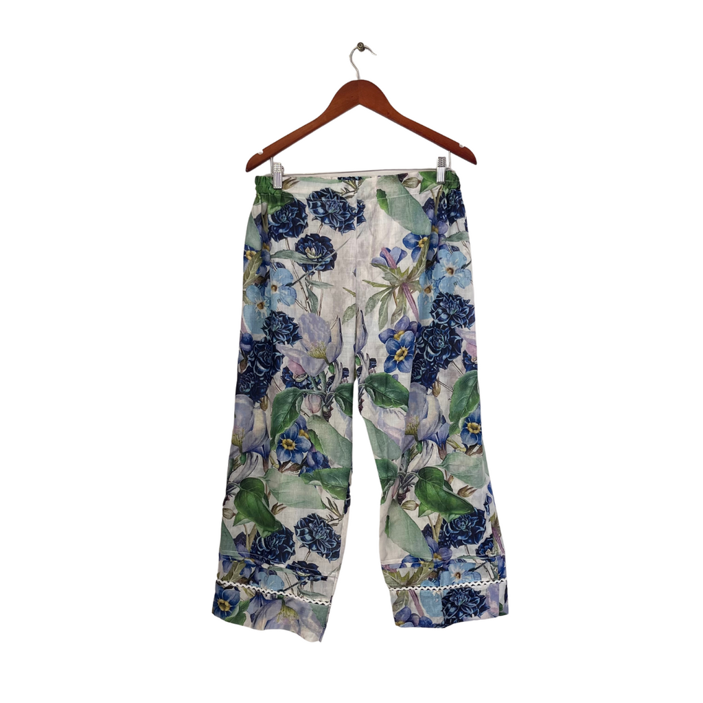 Huma Dil Nawaz Blue & Green Floral Printed 3 Piece Outfit | Gently Used |