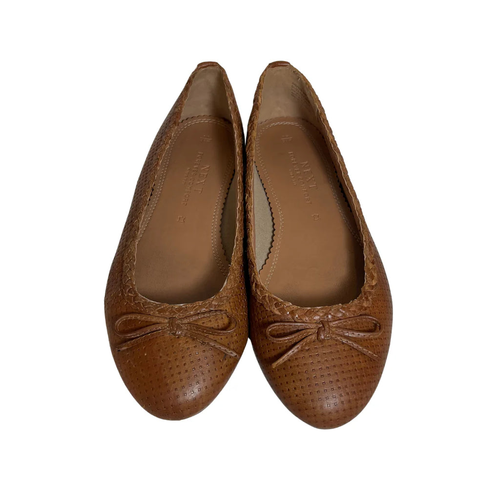 NEXT Tan Leatherette Forever Comfort Ballet Flats | Pre Loved |