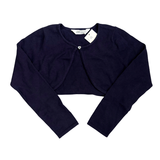 H&M Navy Blue Heart Button Cardigan (8-10 Years) | Brand New |