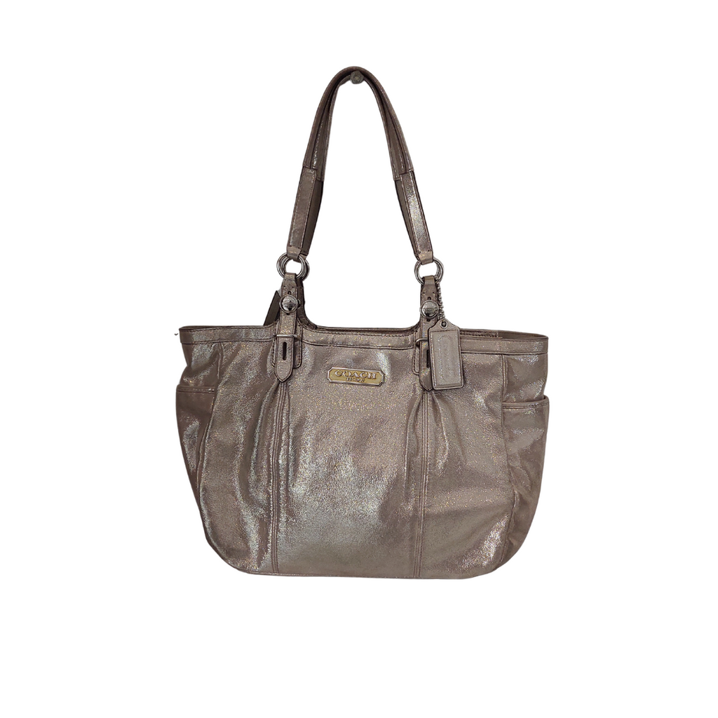 Coach Silver Metallic Tote Bag | Gently Used |