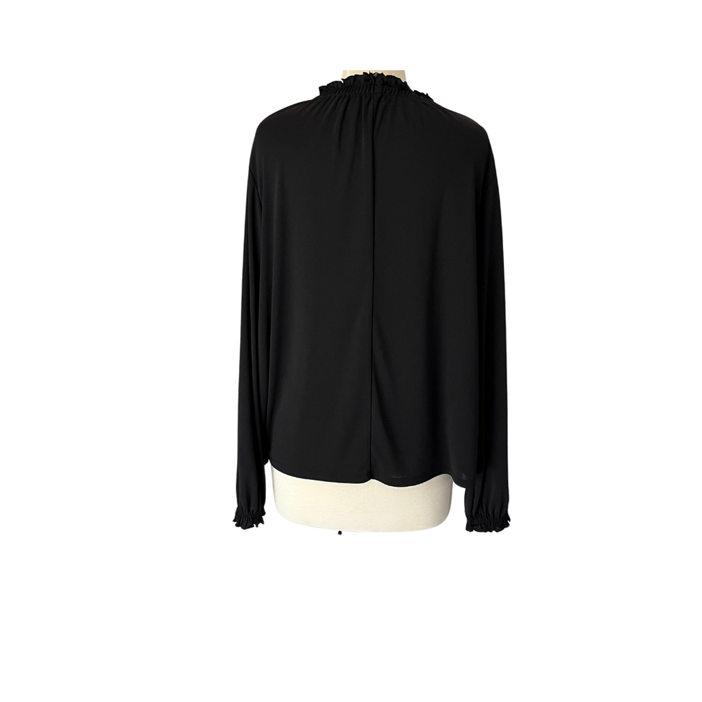 ZARA Black Cinched Neck & Sleeves Blouse | Like New |