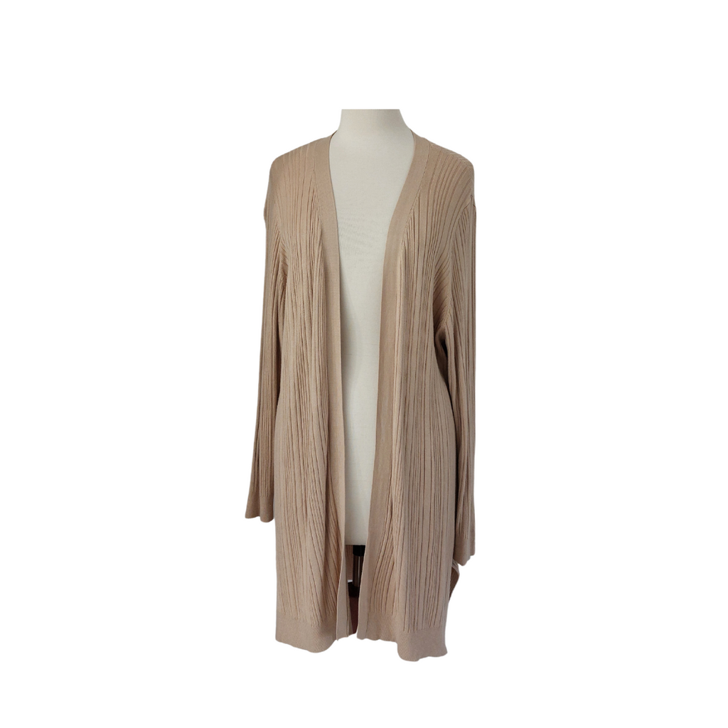 Primark Beige Ribbed Open Sweater | Gently Used |