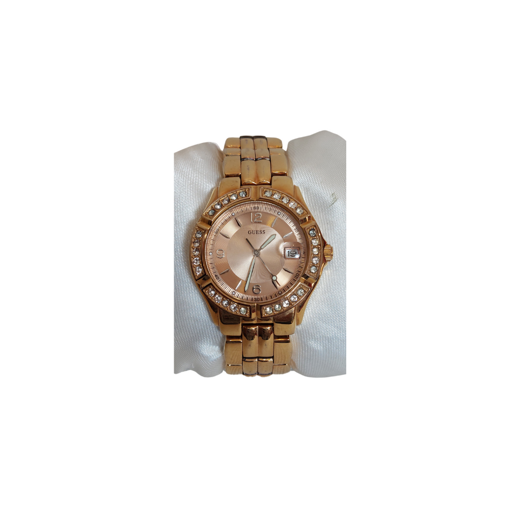 Guess Rose-gold Rhinestone Round Dial Watch | Pre Loved |