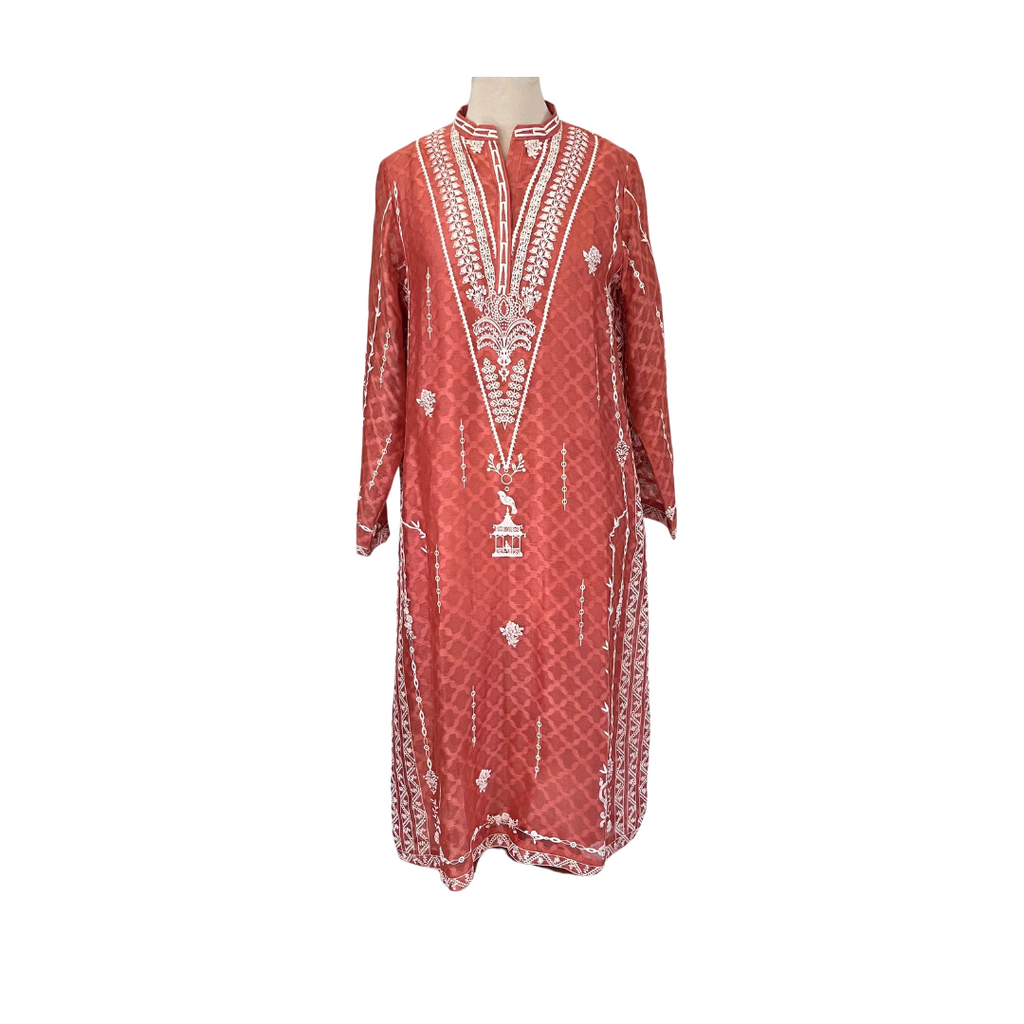 Zuri By Zainab Fawad Pink & White Embroidered Outfit (3 Pieces) | Pre Loved |