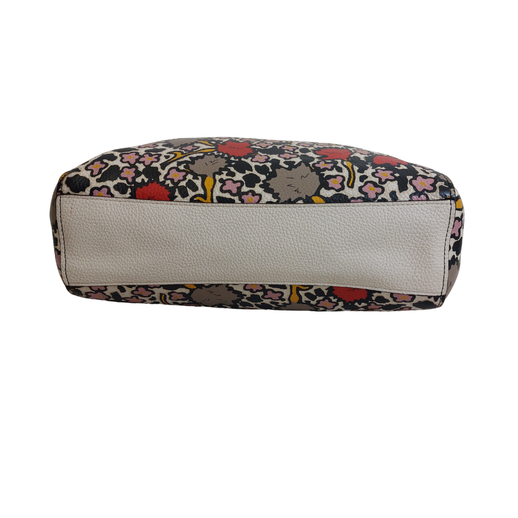 Coach White Leather Floral Printed Handbag | Pre Loved |