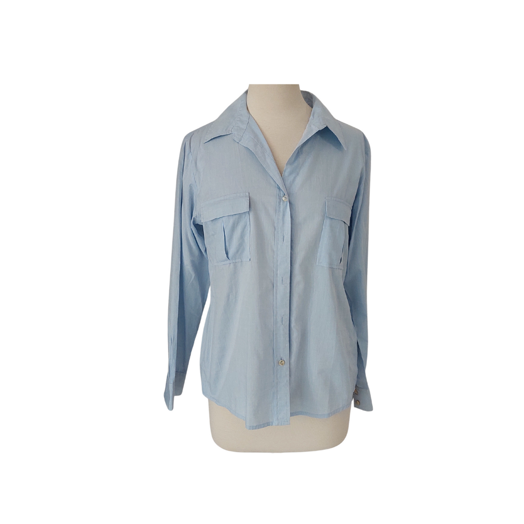 Next Light Blue Dual Pocket Collared Shirt | Pre Loved |
