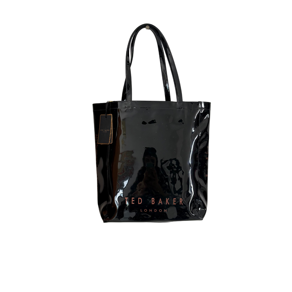 Ted Baker Black Plain Bow Icon Jelly Tote | Brand New |