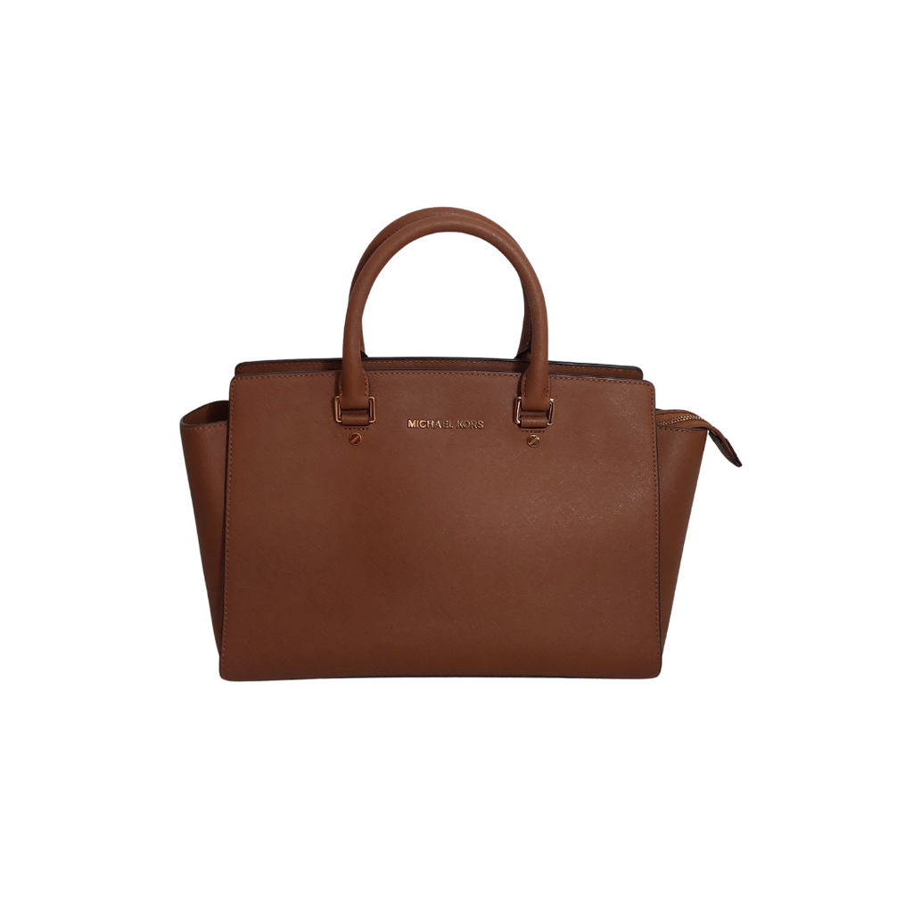 Michael Kors Selma Tan Leather Satchel Bag | Pre Loved |