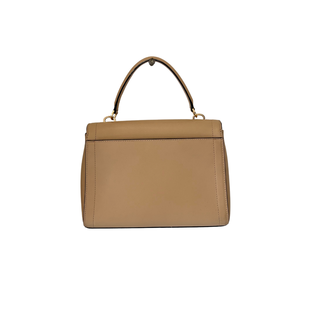Michael Kors Kinsley Medium Beige Leather Top Handle Bag | Pre Loved |