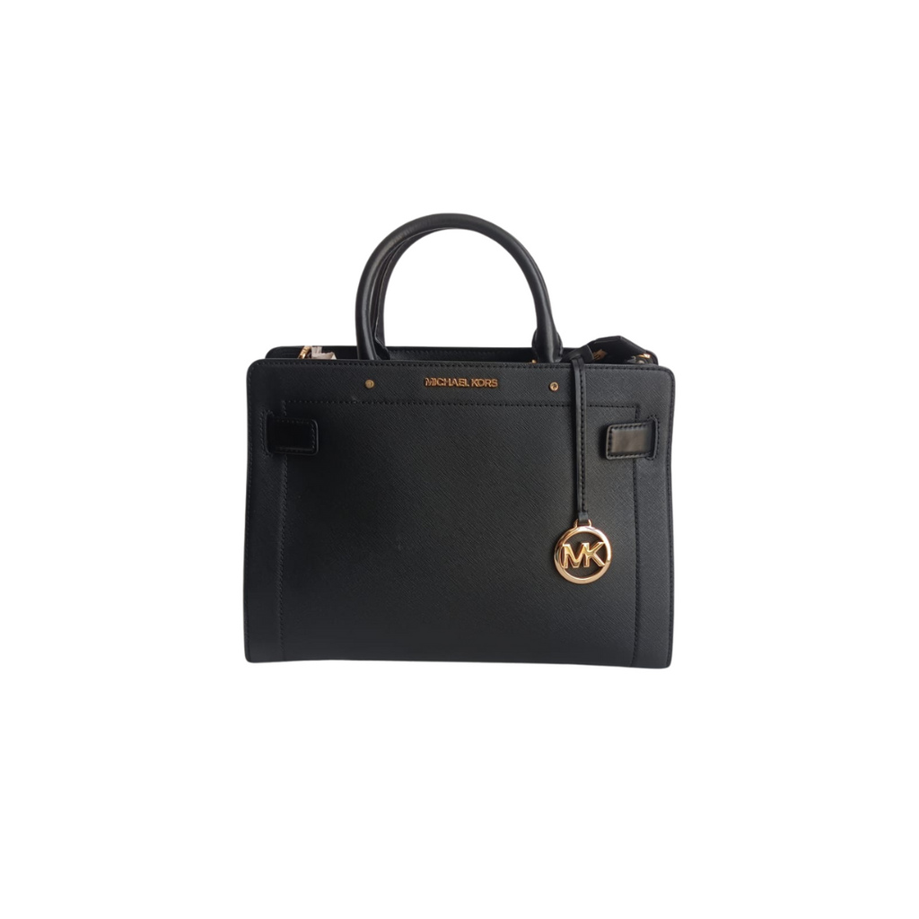 Michael Kors Black Rayne Leather Medium East West Satchel Bag | Gently Used |