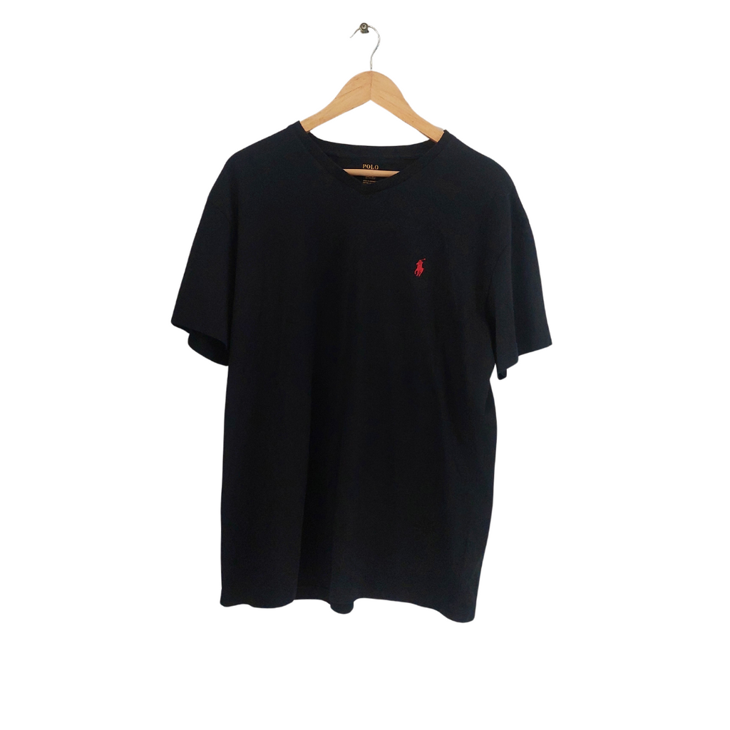 Ralph Lauren Men's Black V-neck T-Shirt | Brand New |