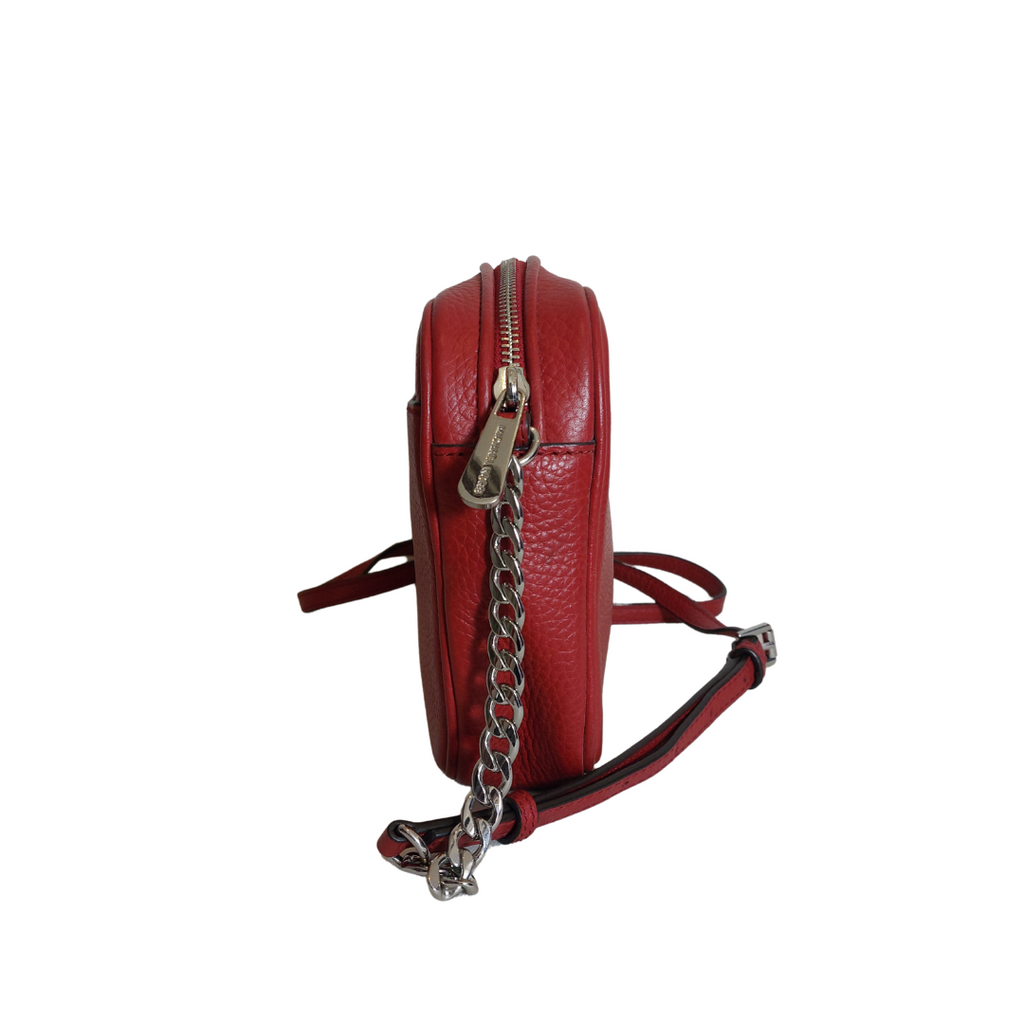 Michael Kors Red Fulton Large EW Pebbled Leather Crossbody Bag | Pre Loved |