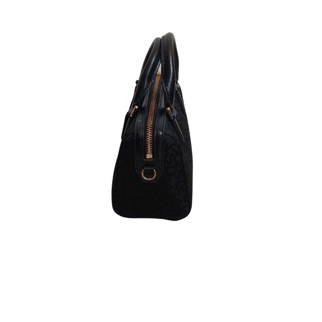 DKNY Black Canvas & Leather mini Crossbody Bag | Gently Used |