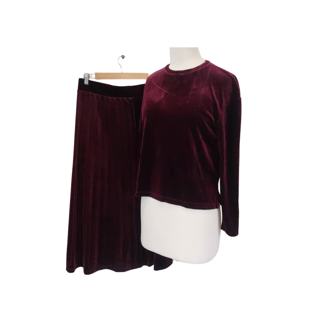 Max Maroon Velvet Co-ord Set | Gently Used |