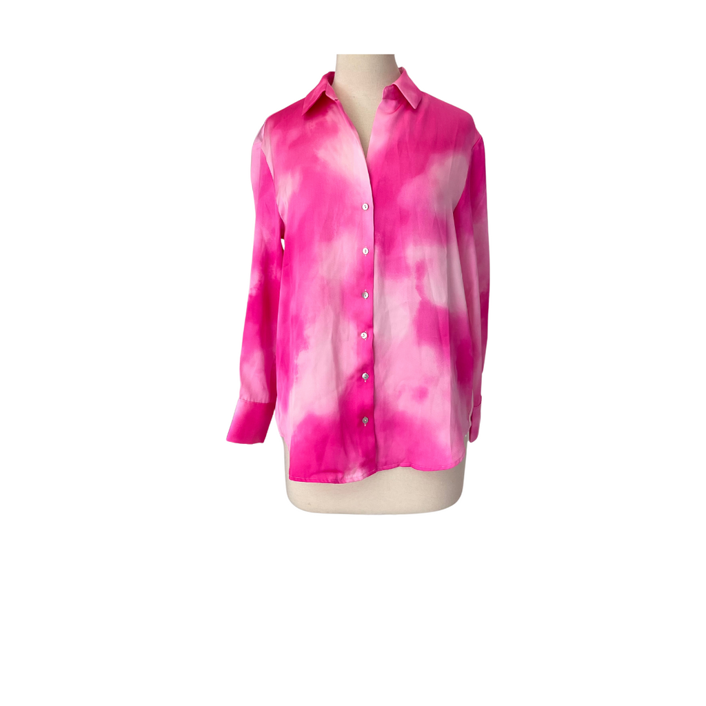 Stradivarius Pink Tie-dye Button Down Top | Brand New |