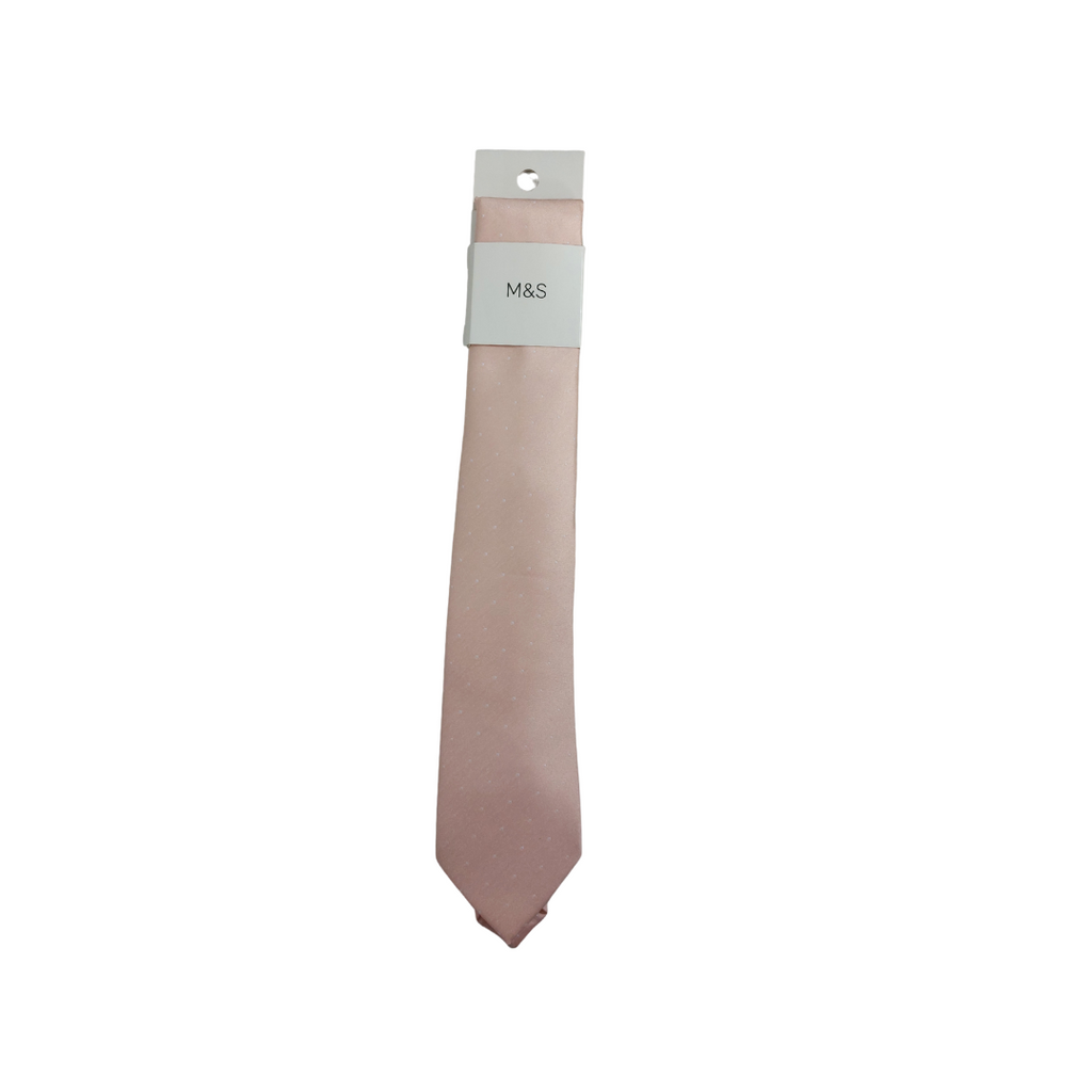 Marks & Spencer Men's Light Pink Polka Dot Tie | Brand New |