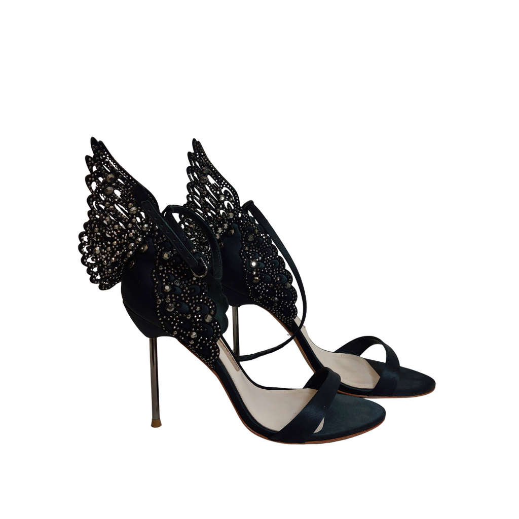 Sophia Webster Black Evangeline Butterfly Heels | Pre Loved |