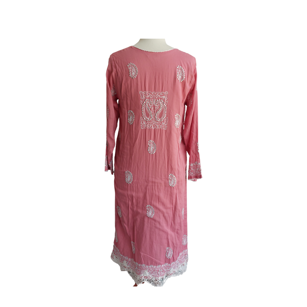 Zuri Pink Embroidered Kurta | Pre Loved |