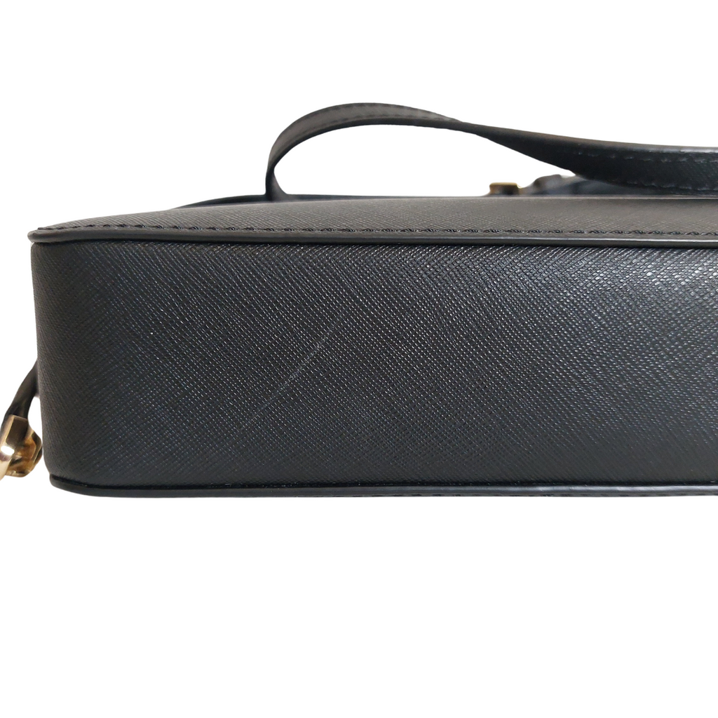 Michael Kors Black Saffiano Leather Jet Set Item Crossbody Bag | Brand New |