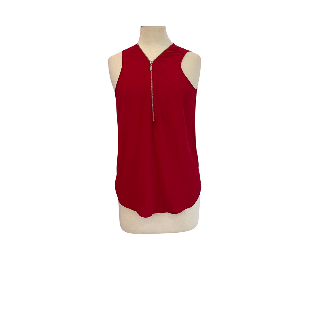 New Look Red Front-zip Sleeveless Top | Gently Used |