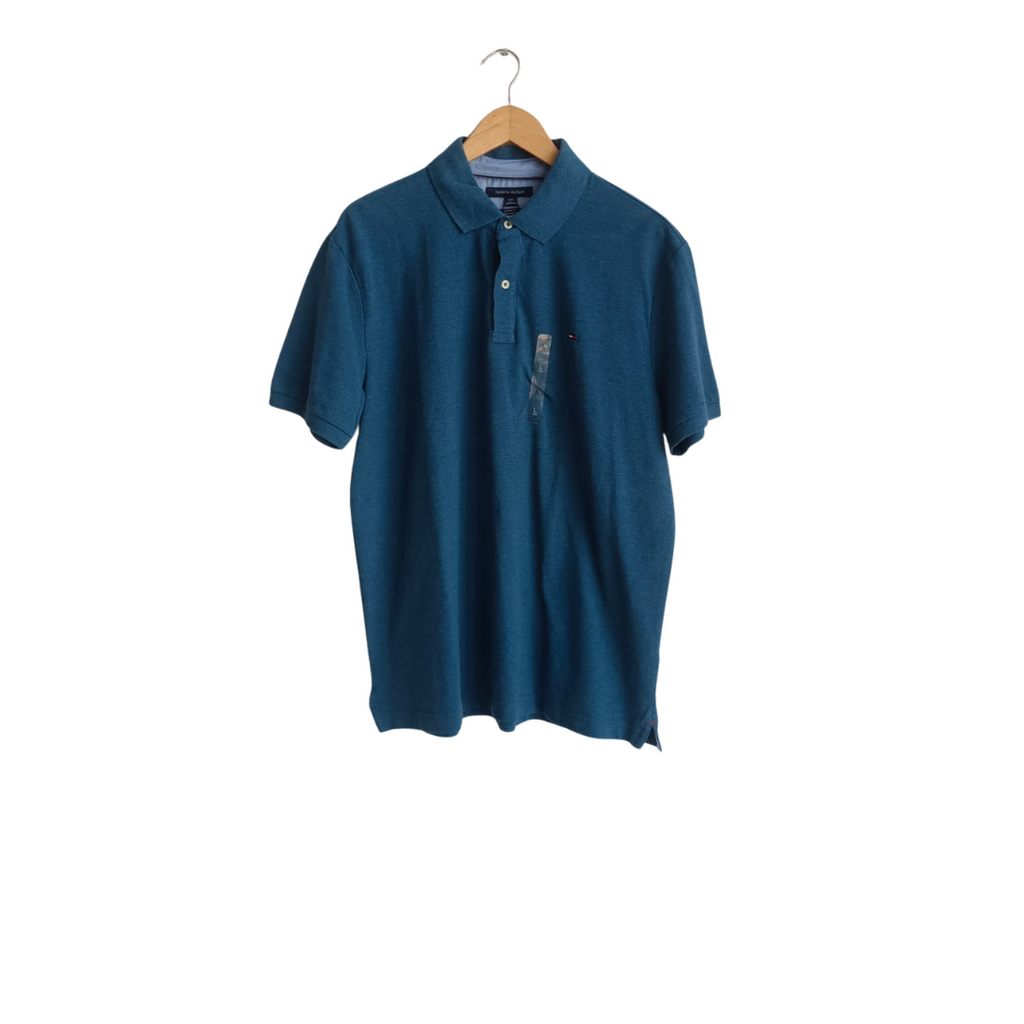 Tommy Hilfiger Men's Blue Collared Polo Shirt | Brand New |