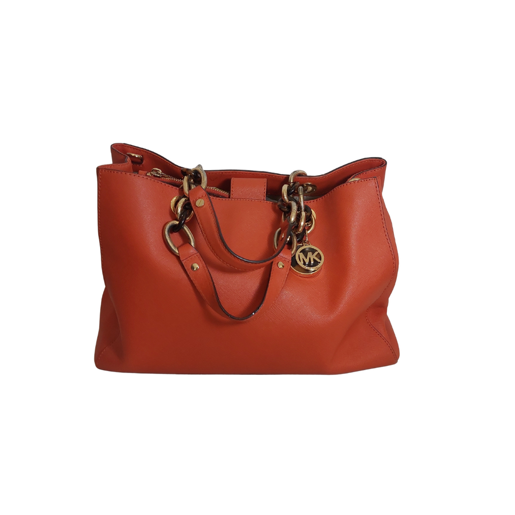 Michael Kors Orange Leather Medium Cynthia Tote | Pre Loved |
