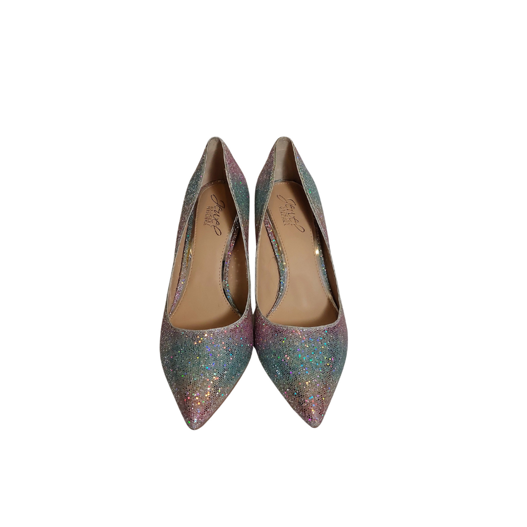 Jewel By Badgley Mischka Rainbow Glitter Royalty Pumps | Pre Loved |