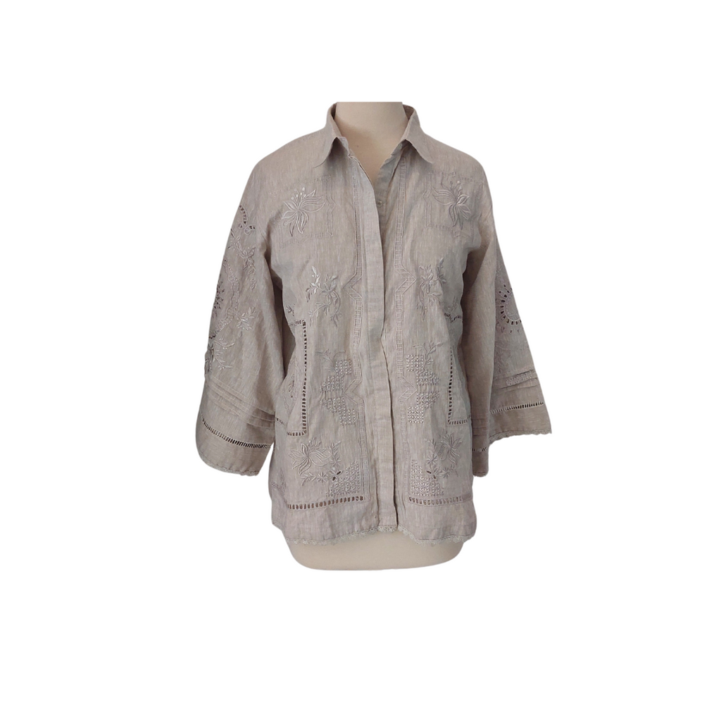 Nia Mia Light Grey Embroidered Cut-Work Co-Ord Set | Gently Used |