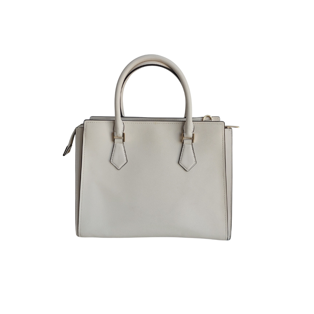 Michael Kors White “HOPE” Large Leather Satchel Bag | Pre Loved |