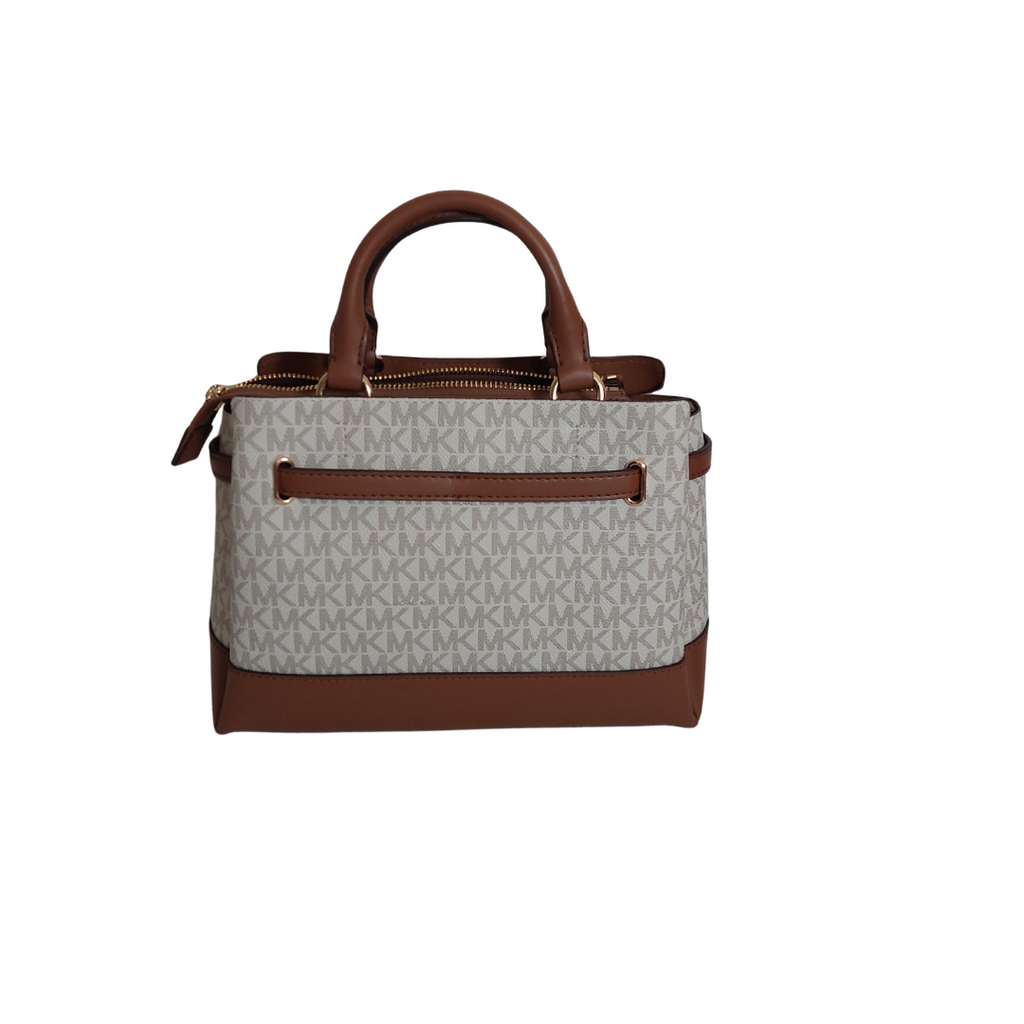 Michael Kors Vanilla Monogram 'Reed' Small Satchel | Brand New |