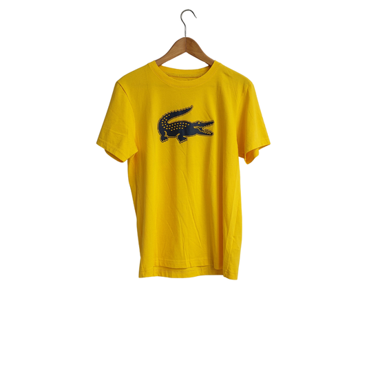 Lacoste Men's Sport Yellow Crocodile Graphic T-Shirt | Brand New |