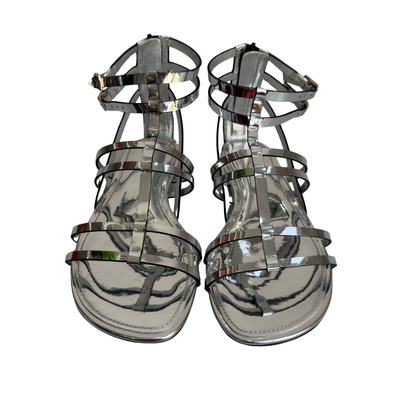 Tory Burch Metallic Silver Capri Gladiator Sandal | Brand New |