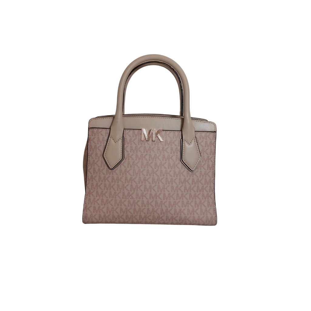 Michael Kors Light Pink Monogrammed MD Messenger Bag | Pre Loved |