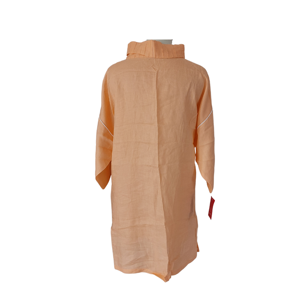 Sanam Chaudhri Light Orange Embroidered Mock Neck Kurta | Brand New |