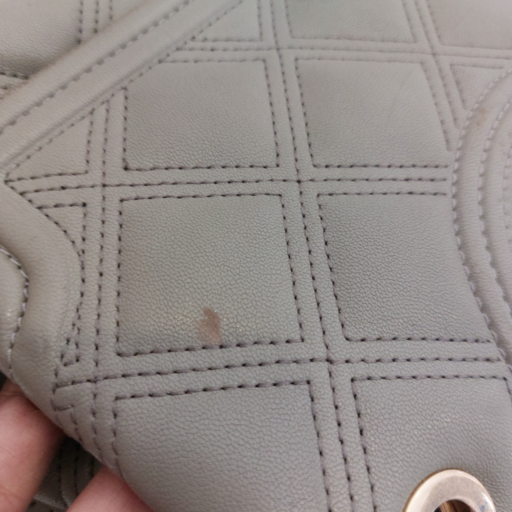 Tory Burch Grey Heron Soft Leather Fleming Tote Bag | Pre Loved |