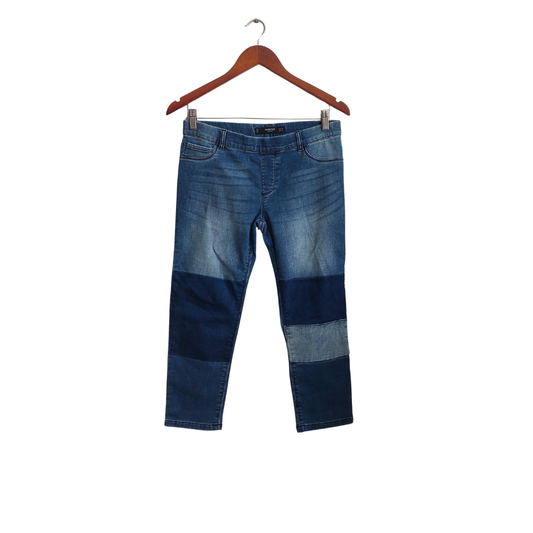 Mango Blue Straight Patchwork Jeans | Gently Used |