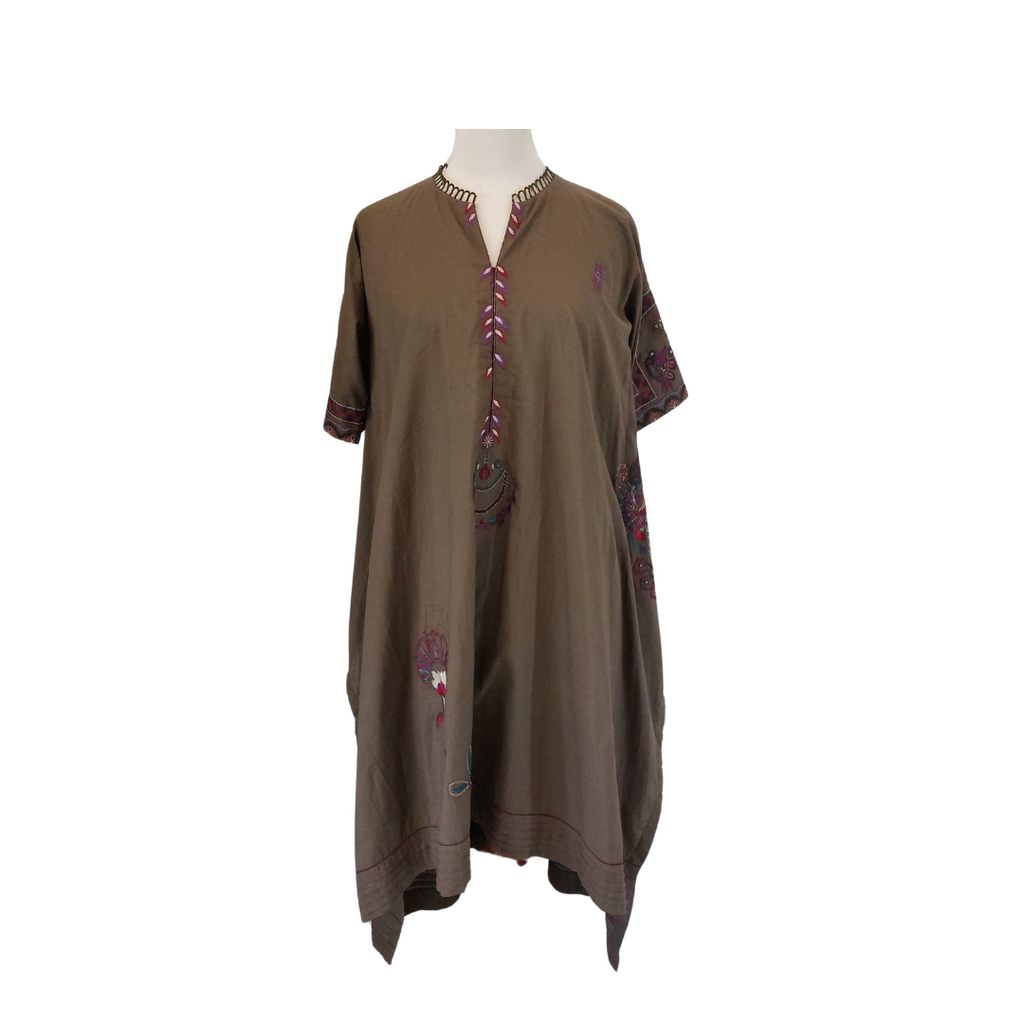 Misha Lakhani Olive Embroidered Kurta | Gently Used |