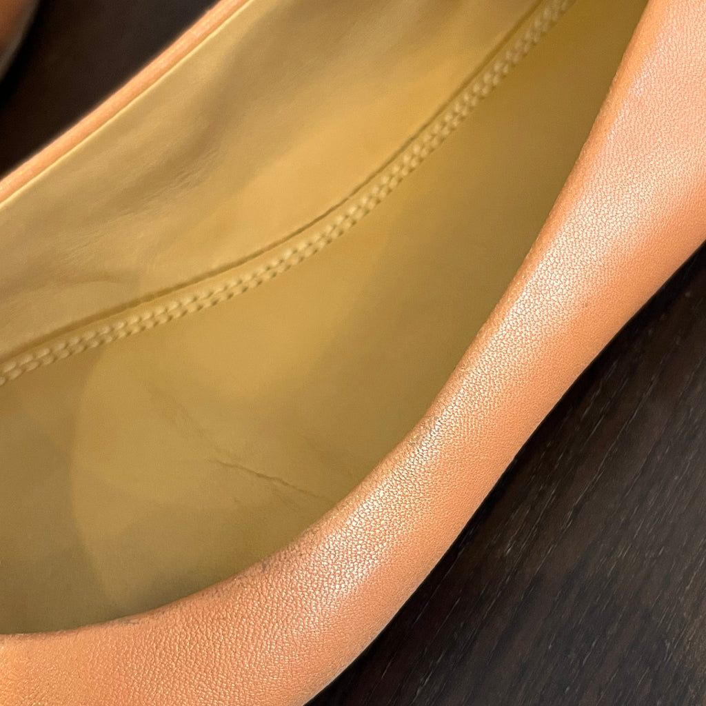 Tory Burch Two-toned Tan Leather Everly Ballet Flats | Pre Loved |