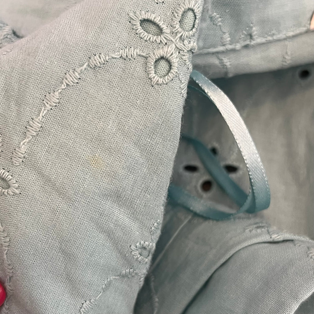 TU Aqua Blue Cut-Work Button Down Shirt | Gently Used |