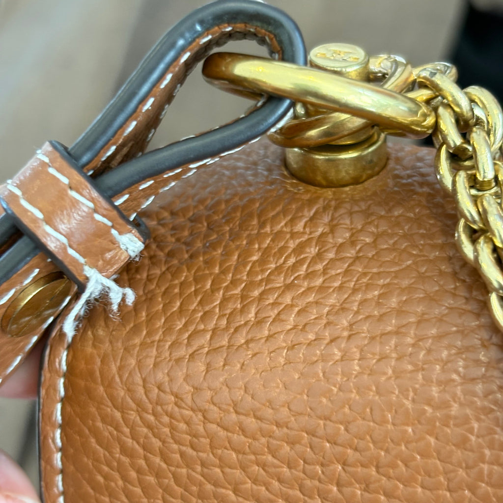 Tory Burch Tan Leather Miller Flap Shoulder Bag | Gently Used |