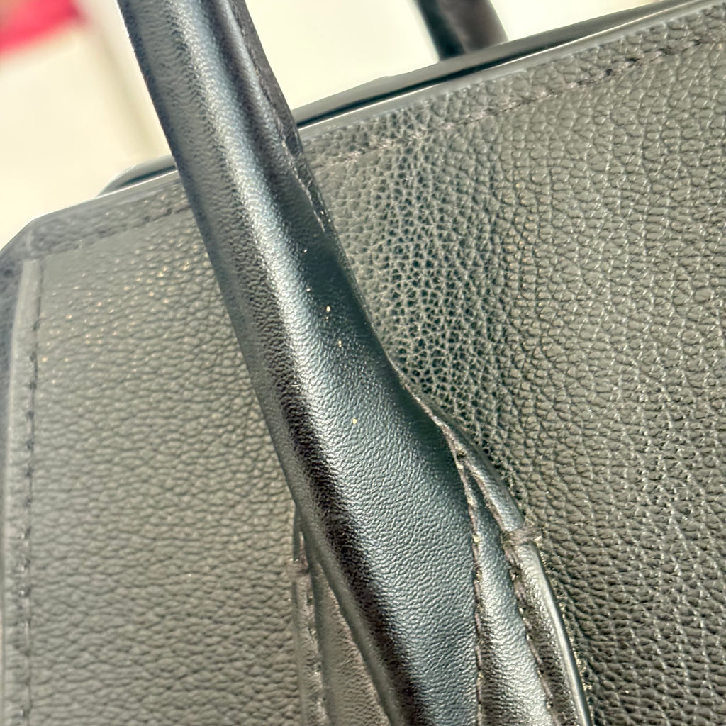 Michael Kors Black Avril Large Pebbled Leather Top-Zip Satchel Bag | Pre Loved |