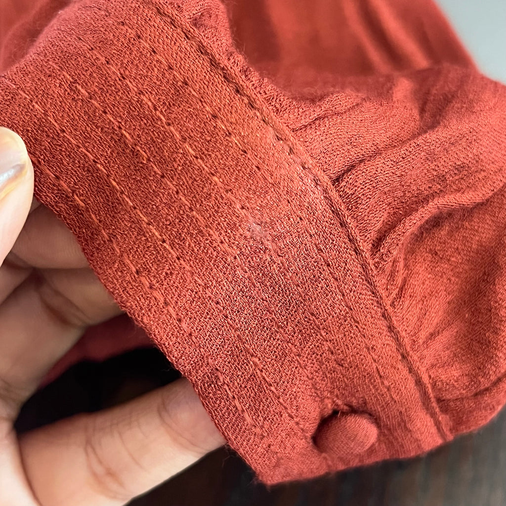 H&M Rust Button Down Top | Pre Loved |