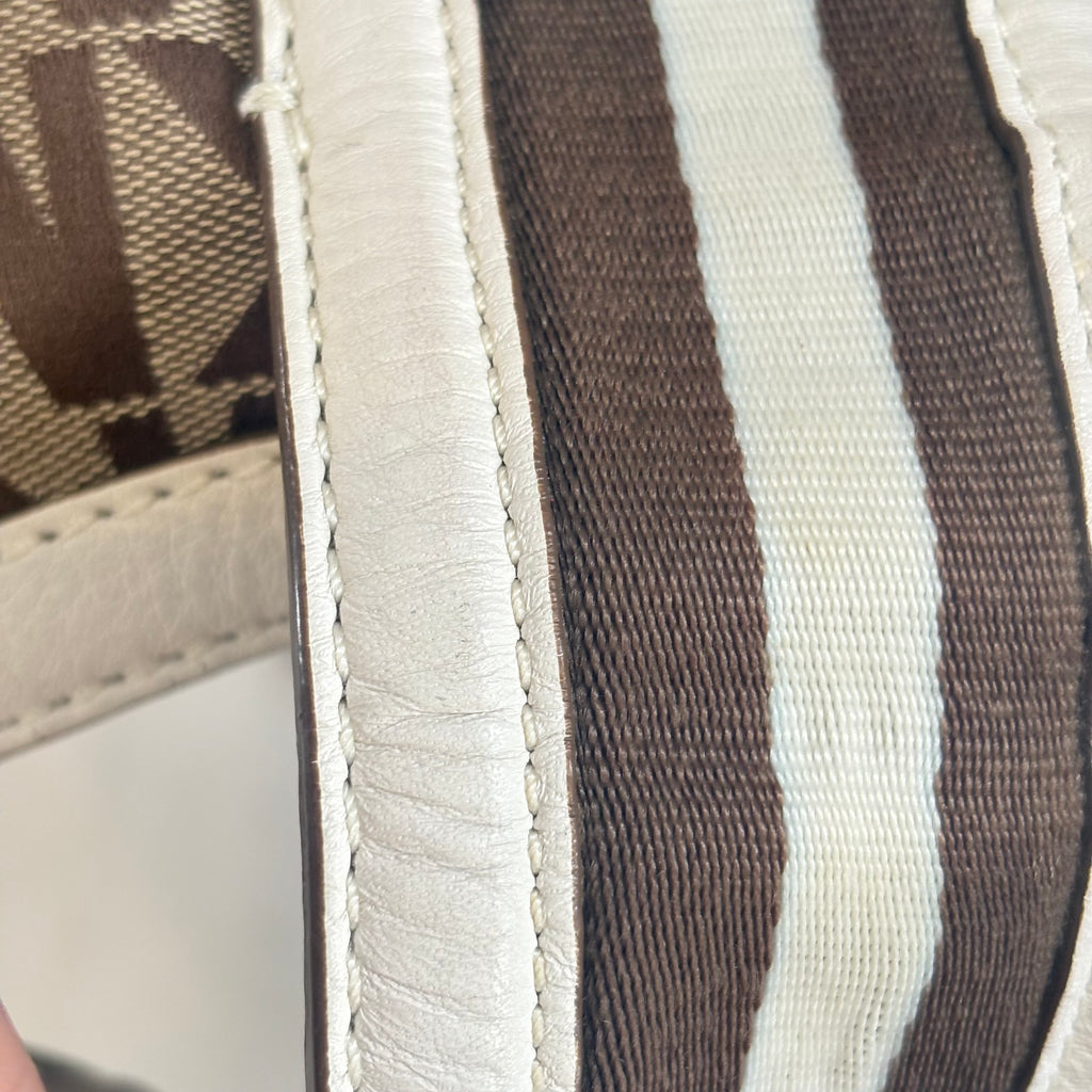 Michael Kors White & Brown Leather Hobo Bag | Pre Loved |