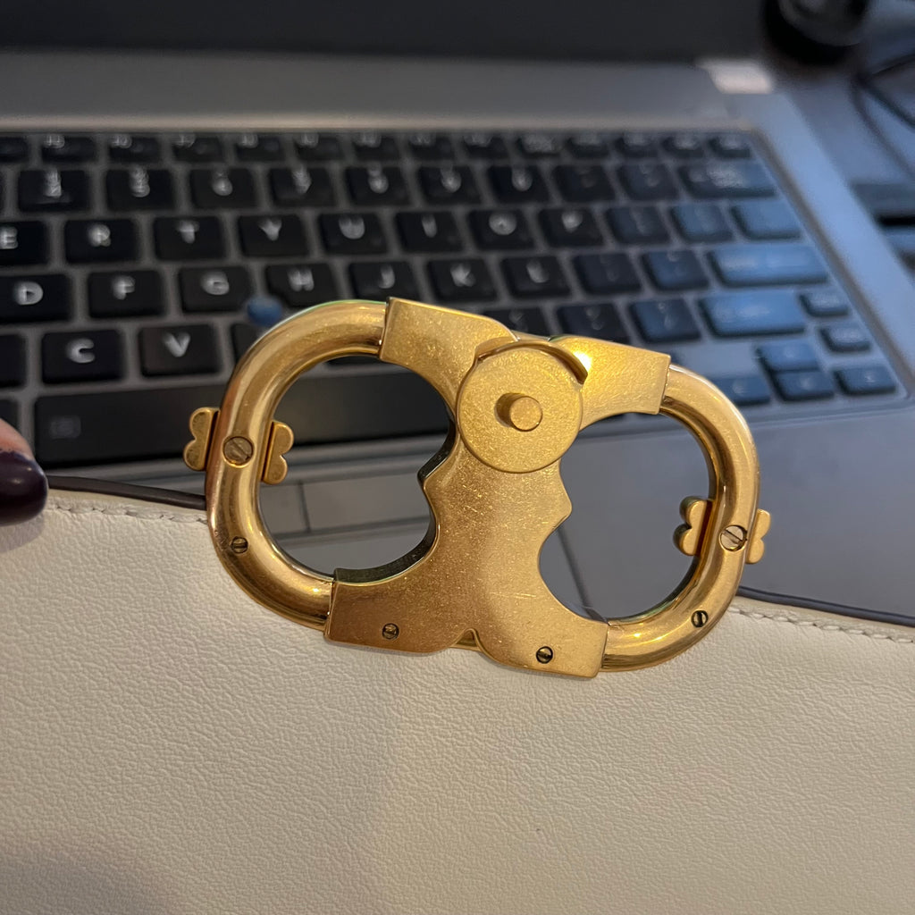 Tory Burch Gemini Link Snakeskin Medium Shoulder Bag | Gently Used |