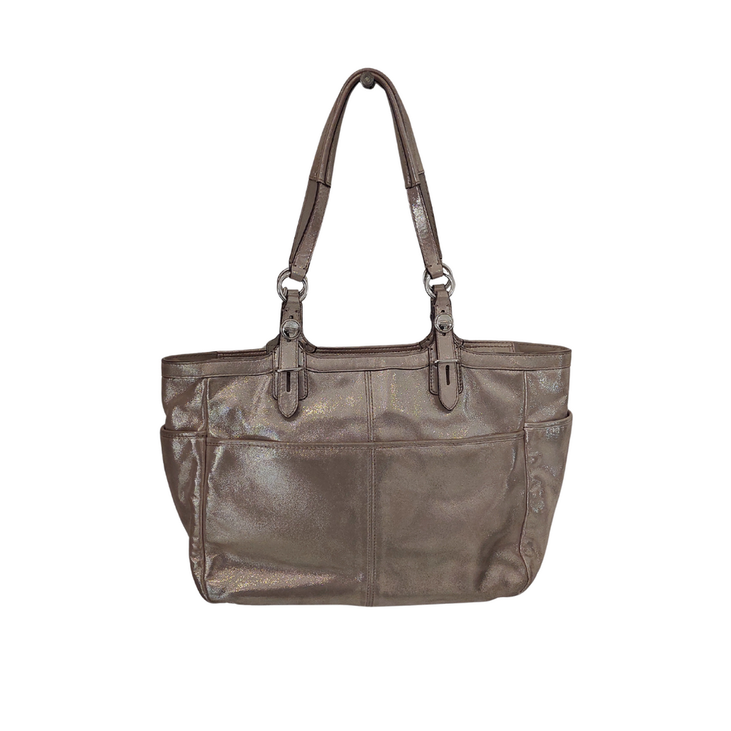 Coach Silver Metallic Tote Bag | Gently Used |