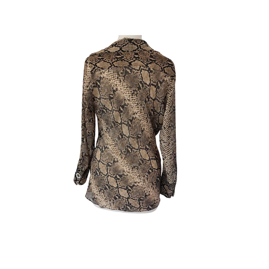 ZARA Brown Snakeskin Print Sheer Shirt | Gently Used |